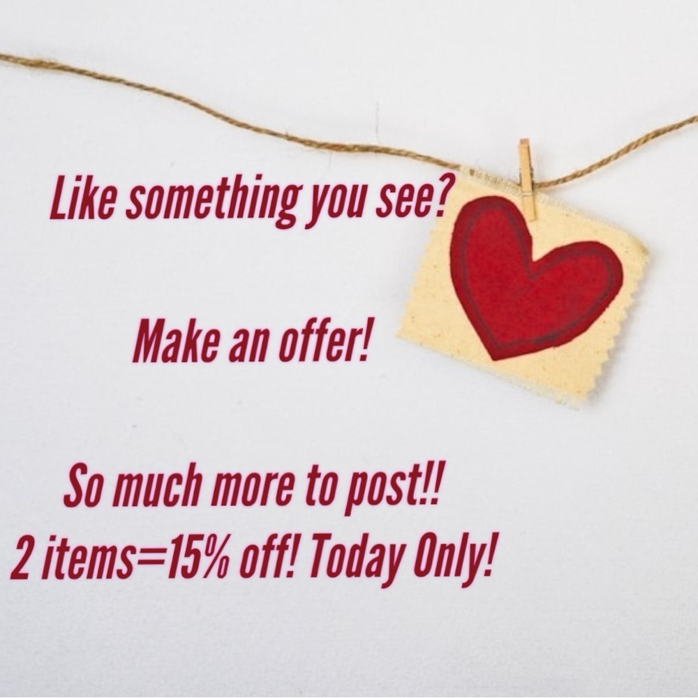 Sale! Make an offer! 2 items=15% off